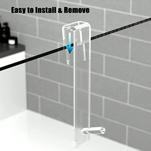 DNCG Clear Glass Shower Door Hook Easy Install Durable Organizing