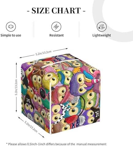 Stylish Cartoon Owl Print Leather Tissue Box Holder