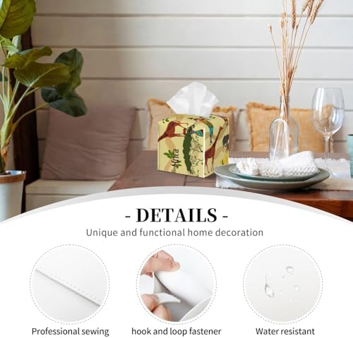 Ethnic African Leather Tissue Box Holder