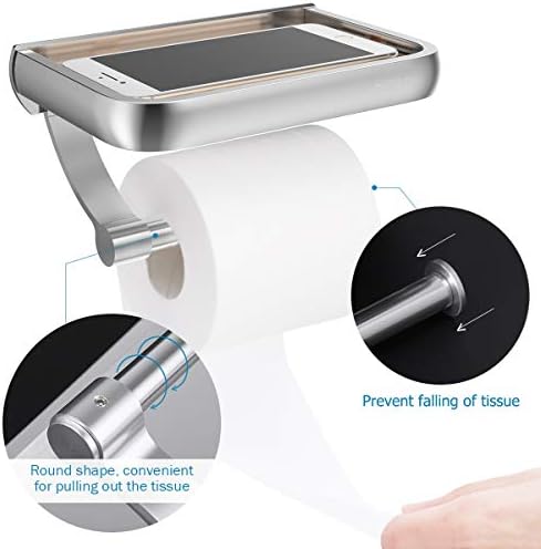 Tissue Holder Wall-Mounted Phone Storage for Bathroom