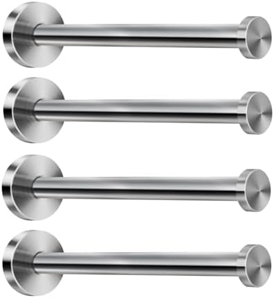Sturdy 4-Piece Stainless Steel Towel Hooks Heavy Duty for Home Use