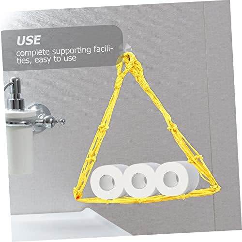 Double Pack Cotton Rope Toilet Paper Holder Wall Mount Storage Stand