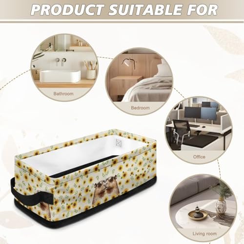 Voxugoniy Waterproof Washable Toilet Paper Basket with Handle for Bathroom Storage