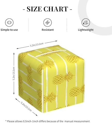 Luwuqiuw 100 Series Gold Pineapple Print Leather Tissue Box Holder