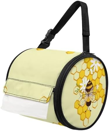 Sunflower Bee Camping Toilet Paper Holder Foldable