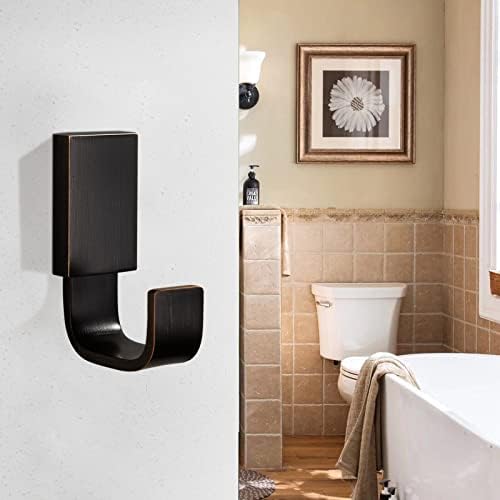 BigBig Home Rust-Resistant Bronze Towel Hooks Oil Rubbed Bathroom Wall-Mounted Space-Saving 4-Pack