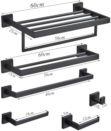 Matte Black Stainless Steel Bathroom Voters Set 304 60cm40cm