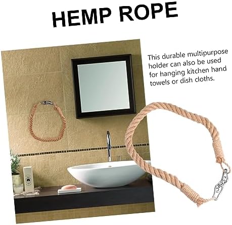 Bathroom Hanging Jute Rope Holder Space-Saving Black