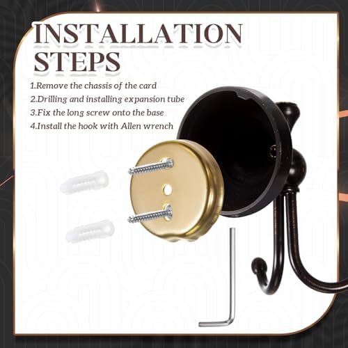2 Pcs Oil-Rubbed Bronze Towel Hook SetanticQE Robe CopperHang in Bathroom Kitchen