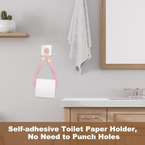 Uxcell Wall-Mounted Toilet Paper Holder Rustic Bathroom Decor Pink