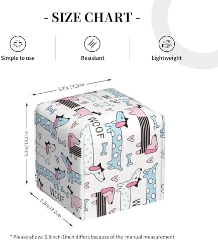 Dachshund Dog Puppy Print Leather Tissue Box Holder 52x52x52
