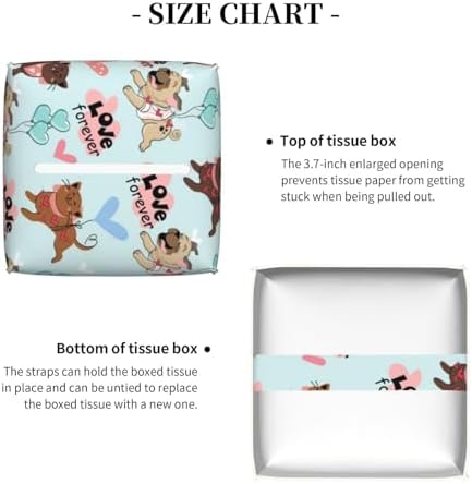 Cute Pug Leather Tissue Box Holder