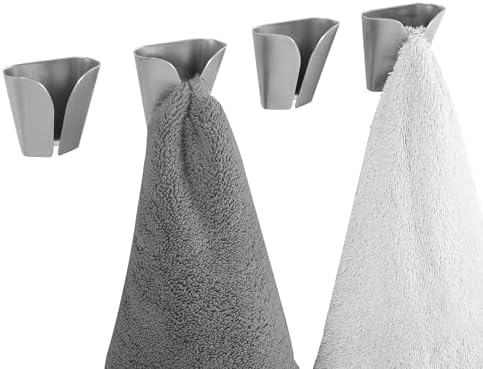 4-Piece Adhesive Towel Holder Stoof for Bathroom or Kitchen