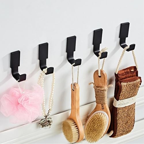 Flybath 5-Piece Coat Hook Brass Robe Towel Hooks Contemporary Style Matte Black Finish