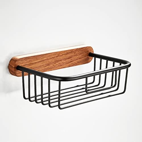 Bathroom Towel Rack Set Black Solid Wood