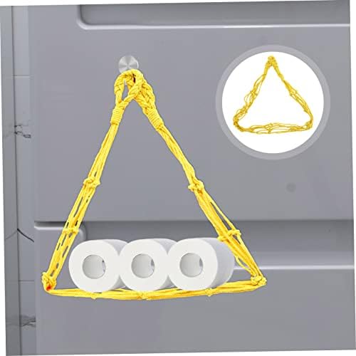 Toilet Paper Storage Stand Roll Paper Bag Set Wall Mount Holder Cotton Rope Stylish and Practical Design