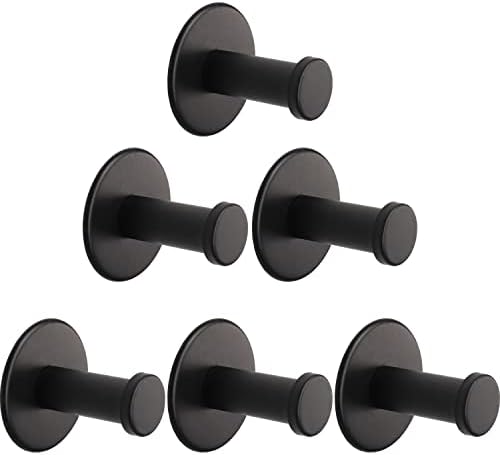 Sturdy 6-Pack bath towel hooks self-adhesive stainless steel weather-resistant