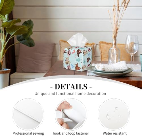 Cute Pug Leather Tissue Box Holder