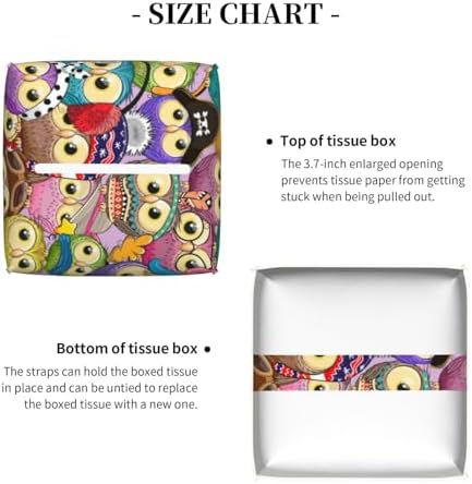 Stylish Cartoon Owl Print Leather Tissue Box Holder