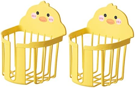 Two-Piece Yellow Paper Towel Holder for Bathroom Storage