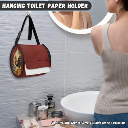 Floral Chicken Camping Toilet Paper Holder