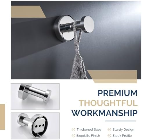 Premium Sus304 Stainless Steel Bath Towel Hook with Polished Chrome Finish
