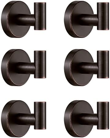 BigBig Home Bronze Robe Hook Oil Rubbed Rust-Proof 6-Pack