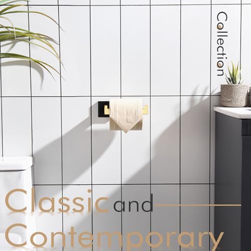 Stainless Steel Wall-Mounted Toilet Paper Holder Matte Black Gold Durable Stylish