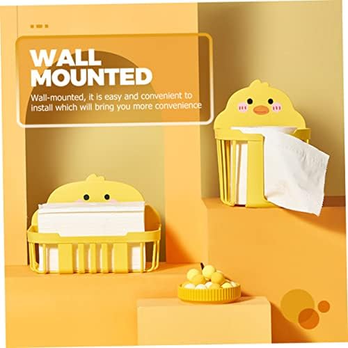Two-Piece Yellow Paper Towel Holder for Bathroom Storage