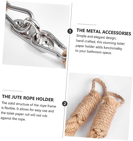 Elegant Handmade Retro Jute Rope Paper Holder for Bathroom Decor