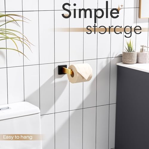 Stainless Steel Wall-Mounted Toilet Paper Holder Matte Black Gold Durable Stylish