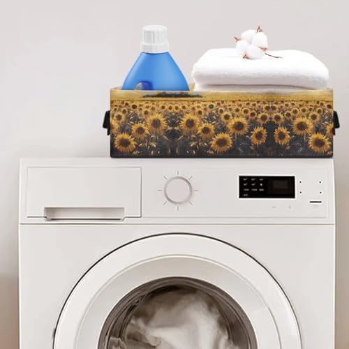 Voxugoniy Sunflower Toiletry Organizer - Waterproof Washable Toilet Paper Holder Bin
