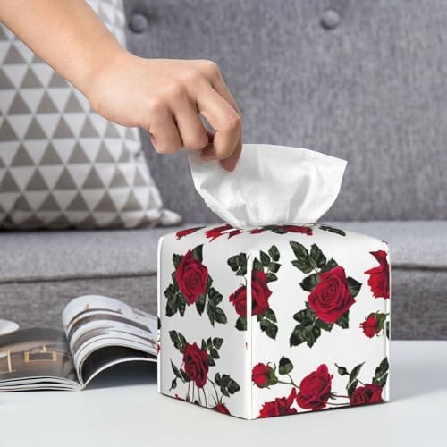Stylish Rose Flower Tissue Box