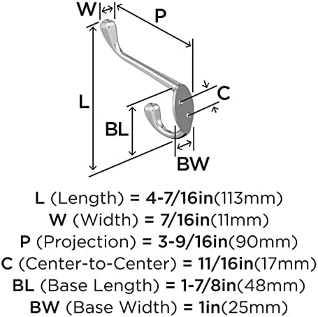 Amerock Noble Double Prong Wall Hook