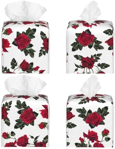 Stylish Rose Flower Tissue Box
