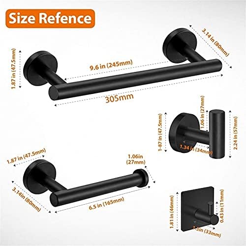 Sturdy 5-Piece Bathroom Set with Stainless Steel Towel Bar