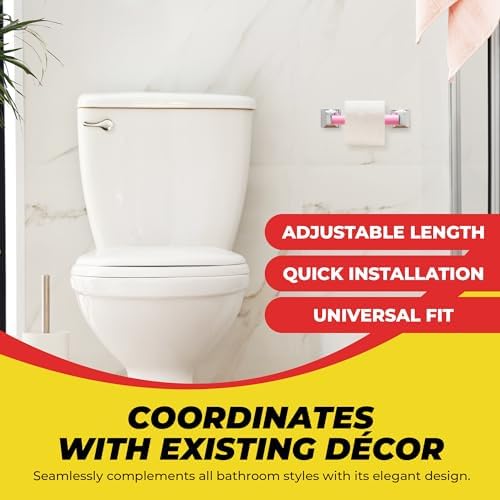 Ergonomic Pink Plastic Toilet Paper Holder Replacement with Spring Loaded Design