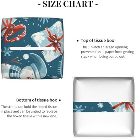Christmas Snowman Gift Leather Tissue Box 52x52x52