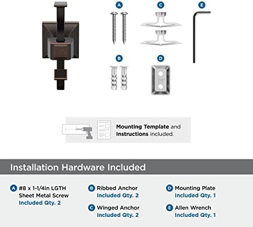 Amerock BH36020ORB Oil Rubbed Bronze Robe Hook BATHrooms Durable Towel Holder