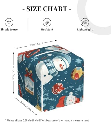 Christmas Snowman Gift Leather Tissue Box 52x52x52