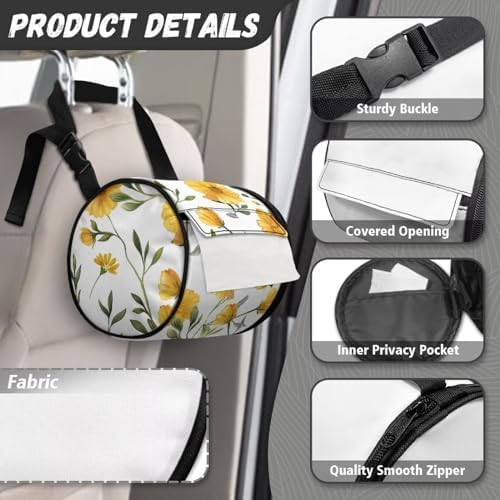ZDCUSTOM Yellow Flower Toilet Paper Storage Holder