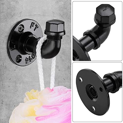 Industrial Pipe Hooks 6-Piece Set for Rustic Style