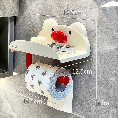 HZZCSM Suction Cup Toilet Paper Holder No Drill Mount for Small Spaces Yellow