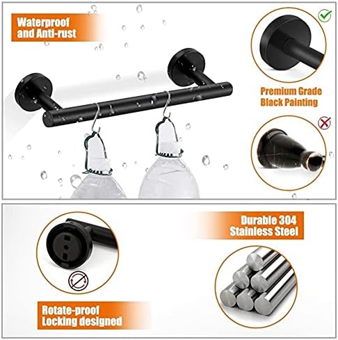 Sturdy 5-Piece Bathroom Set with Stainless Steel Towel Bar