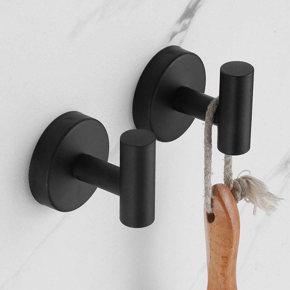 Transform Your Bathroom with Matte Black Towel Bar Holder Set - Durable Space-Saving