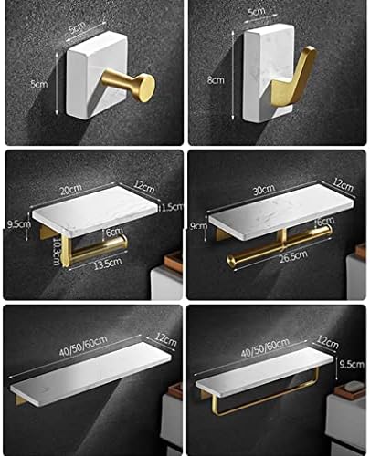 Elegant Marble Bathroom Towel Rack Brushed Gold Style