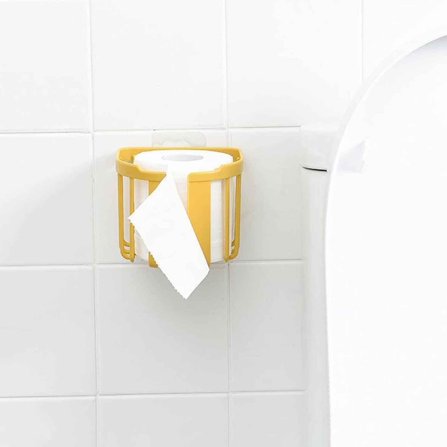 Perfect Solution for Space-Saving Toilet Paper Storage Wall-Mounted Holder Yellow