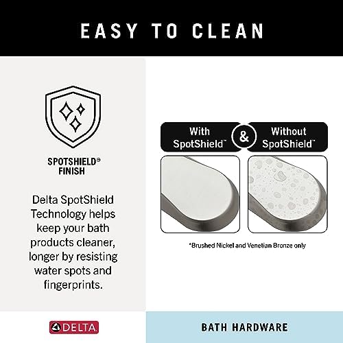 Delta SpotShield Double Towel Hook Brushed Nickel Durable Easy to Install