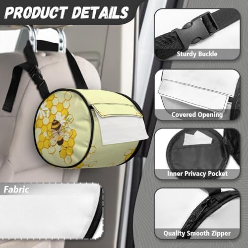 Sunflower Bee Camping Toilet Paper Holder Foldable