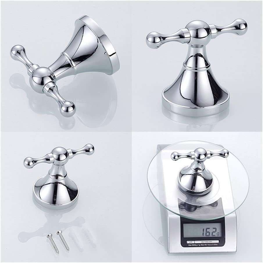 Luxury Chrome Robe Hook Towel Rail Bar Set - Bathroom Hardware Accessories with Tissue Paper Holder